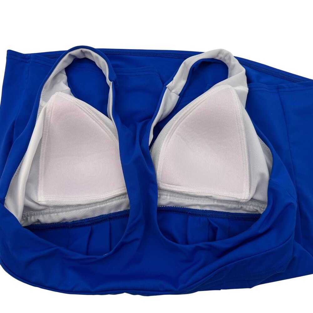Lands End Womens Blue Tankini Swim Top With Padded Cups & Racerback Style Size 4 - Picture 5 of 8